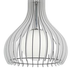 Suspension Tindori Frêne massif / Acier - 1 ampoule - Blanc - Largeur : 50 cm