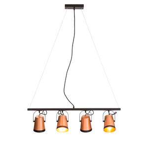 Hanglamp Trend Buckets aluminium/ijzer - 4 lichtbronnen - Koperkleurig/zwart