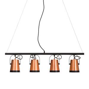 Hanglamp Trend Buckets aluminium/ijzer - 4 lichtbronnen - Koperkleurig/zwart