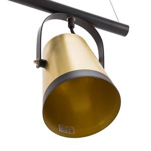 Hanglamp Trend Buckets aluminium/ijzer - 4 lichtbronnen - Messing/Zwart