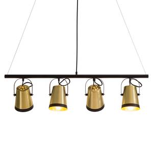 Hanglamp Trend Buckets aluminium/ijzer - 4 lichtbronnen - Messing/Zwart