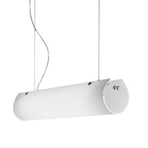 Hanglamp Tub-O glas/metaal - wit - 2 lichtbronnen - 90cm