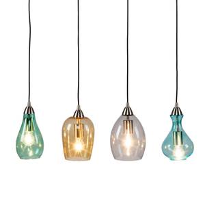 Suspension Cambo Verre / Fer - 4 ampoules