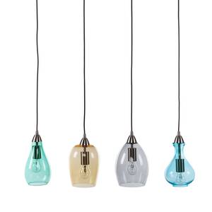 Suspension Cambo Verre / Fer - 4 ampoules