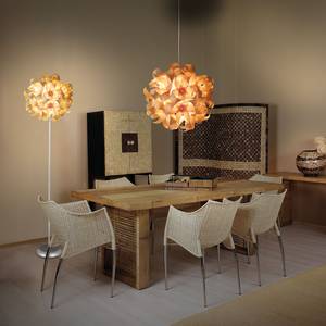 Lampada da terra Veneer Materiale sintetico Beige 1 luce