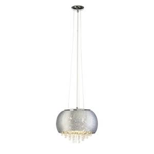 Hanglamp Brilliance glas/metaal - 5 lichtbronnen - Chrome