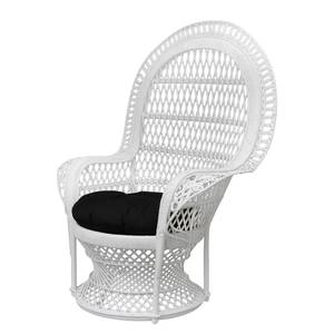 Fauteuil paon Le Montant Rotin / Coton - Blanc