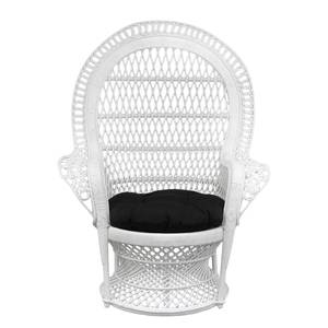 Fauteuil paon Le Montant Rotin / Coton - Blanc