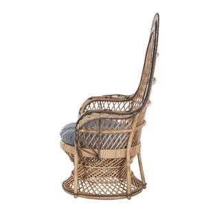 Pfauensessel Le Montant Rattan / Baumwollstoff - Beige / Schwarz