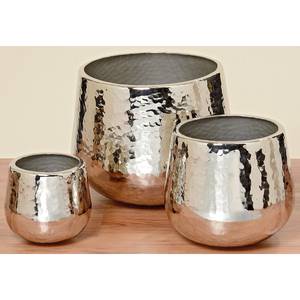 Cache-pot Gisa (3 éléments) Aluminium - Argenté