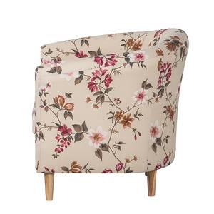 Fauteuil Philipp gebloemde geweven stof - Beige