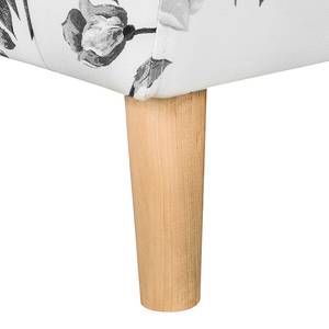 Fauteuil Philipp Tissu avec motif floral - Blanc / Noir
