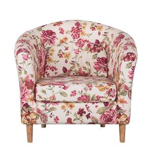 Fauteuil Philipp Tissu avec motif floral Beige / Rose