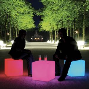 LED-Sitzwürfel Vegas Multicolor - Kunststoff - 40 x 40 x 40 cm