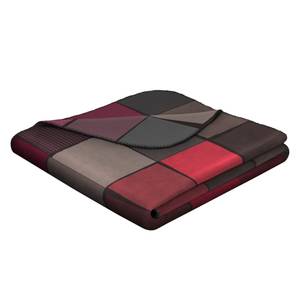 Plaid Art Abstracts Tissu - Taupe / Rouge