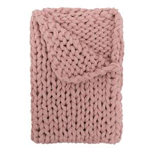 Plaid Chunky geweven stof - Babyroze - 70 x 100 cm