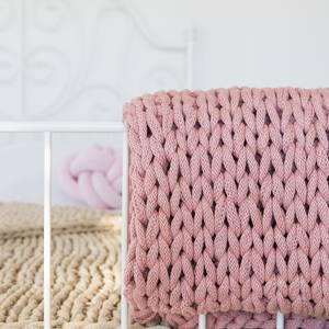 Plaid Chunky geweven stof - Babyroze - 70 x 100 cm