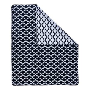 Plaid Milano Barock textielmix - Zwart/zilverkleurig