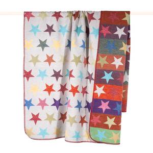 Plaid Stars Webstoff - Beige / Orange