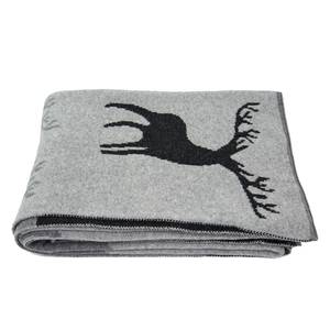 Plaid T-Cuddly Deers Grau - Naturfaser - 130 x 180 cm