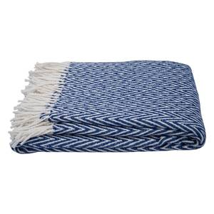 Plaid T-soft zigzag Webstoff - Blau / Weiß