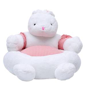 Pluche fauteuil Bunny Mini geweven stof - wit/roze