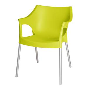 Chaise empilable Pole Plastique / Métal - Vert / Aluminium