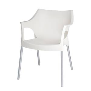 Chaise empilable Pole Plastique / Métal - Blanc / Aluminium