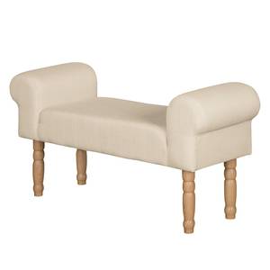 Banc capitonné Lotta II Tissu - Tissu Fala : Crème - Beige - Frêne