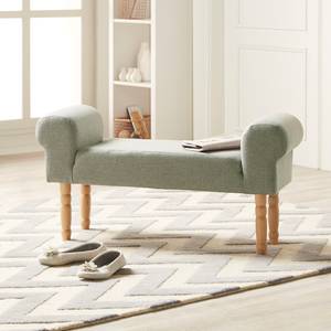 Banc capitonné Lotta II Tissu Beige - Menthe - Beige - Frêne