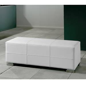 Banc capitonné Paso Cuir synthétique - Blanc