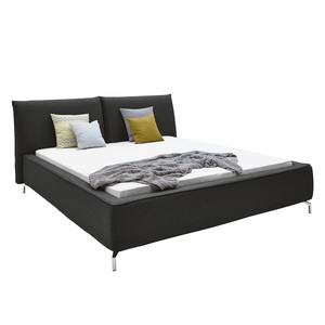 Gestoffeerd bed Alamo geweven stof - Antraciet - 140 x 200cm