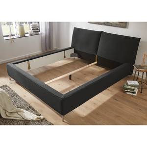 Gestoffeerd bed Alamo geweven stof - Antraciet - 180 x 200cm