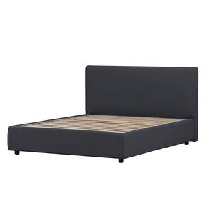 Gestoffeerd bed Alessio (incl. opbergruimte- - Stof Valona: Antraciet - 90 x 200cm - 1 opbergruimte