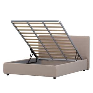 Gestoffeerd bed Alessio (incl. opbergruimte- - Stof Valona: Beige - 90 x 200cm - 1 opbergruimte