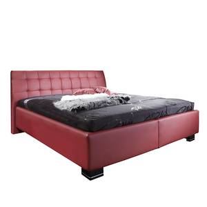 Bed Aline kunstleer - Bordeauxrood - 140 x 200cm - Zonder matras