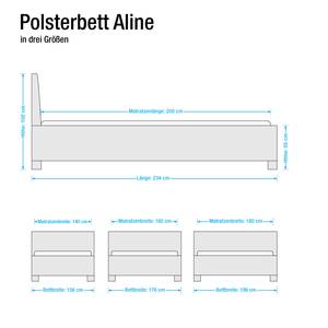 Lit rembourré Aline Cuir synthétique - Marron - 140 x 200cm - Matelas à ressorts Bonnell