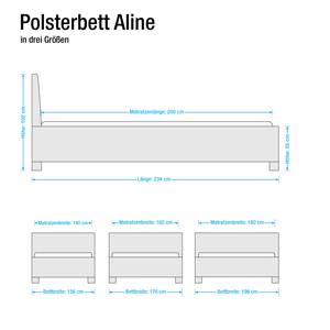 Polsterbett Aline Kunstleder Kunstleder - Schlamm - 160 x 200cm - Kaltschaummatratze