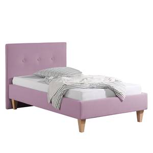 Lit capitonné Alnarp Tissu structuré Mauve - 100 x 200cm - Sans sommier & matelas