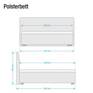 Polsterbett Alto Comfort Kunstleder Kunstleder Schwarz/Weiß - Schwarz - 200 x 200cm