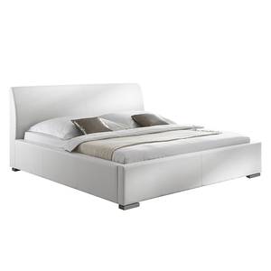 Gestoffeerd bed Alto Comfort zwart kunstleer/wit - Wit - 200 x 200cm