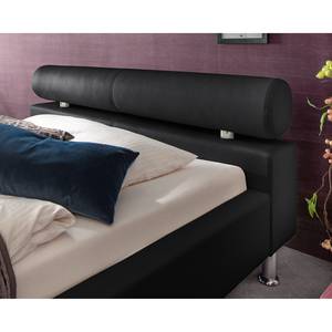 Letto imbottito Anello Similpelle - Nero - 100 x 200cm