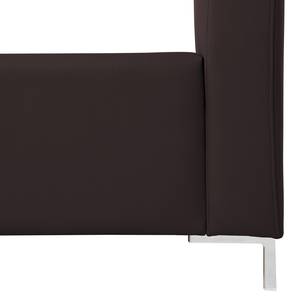 Lit rembourré Aralia I Cuir véritable - Cuir Arik : Couleur expresso - 140 x 200cm - Pas de tiroir de lit - Forme en T