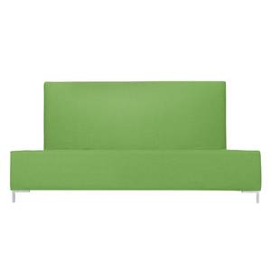 Lit rembourré Aralia I Tissu - Tissu Floreana : Vert - 140 x 200cm - Pas de tiroir de lit - Forme en T