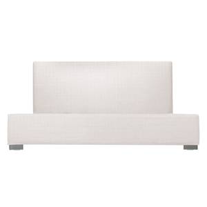 Gestoffeerd bed Aralia I geweven stof - Stof Floreana: Beige - 140 x 200cm - 1 opbergruimte - Cilinder