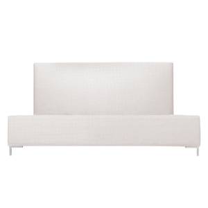 Gestoffeerd bed Aralia I geweven stof - Stof Floreana: Beige - 140 x 200cm - 1 opbergruimte - T-vorm