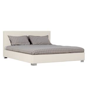 Gestoffeerd bed Aralia I geweven stof - Stof Naya: Grijs-Beige - 160 x 200cm - 1 opbergruimte - Cilinder