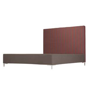 Lit rembourré Aralia II Tissu - Tissu Naya : Marron - 160 x 200cm - Pas de tiroir de lit - Forme en T