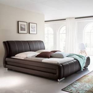 Gestoffeerd bed Bolzano bruin kunstleer - Bruin - 160 x 200cm