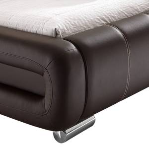 Gestoffeerd bed Bolzano bruin kunstleer - Bruin - 160 x 200cm